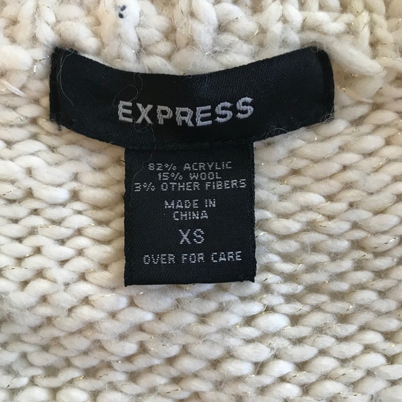 Express Cream Cardigan Duster Sweater Open Front - Picture 7 of 7